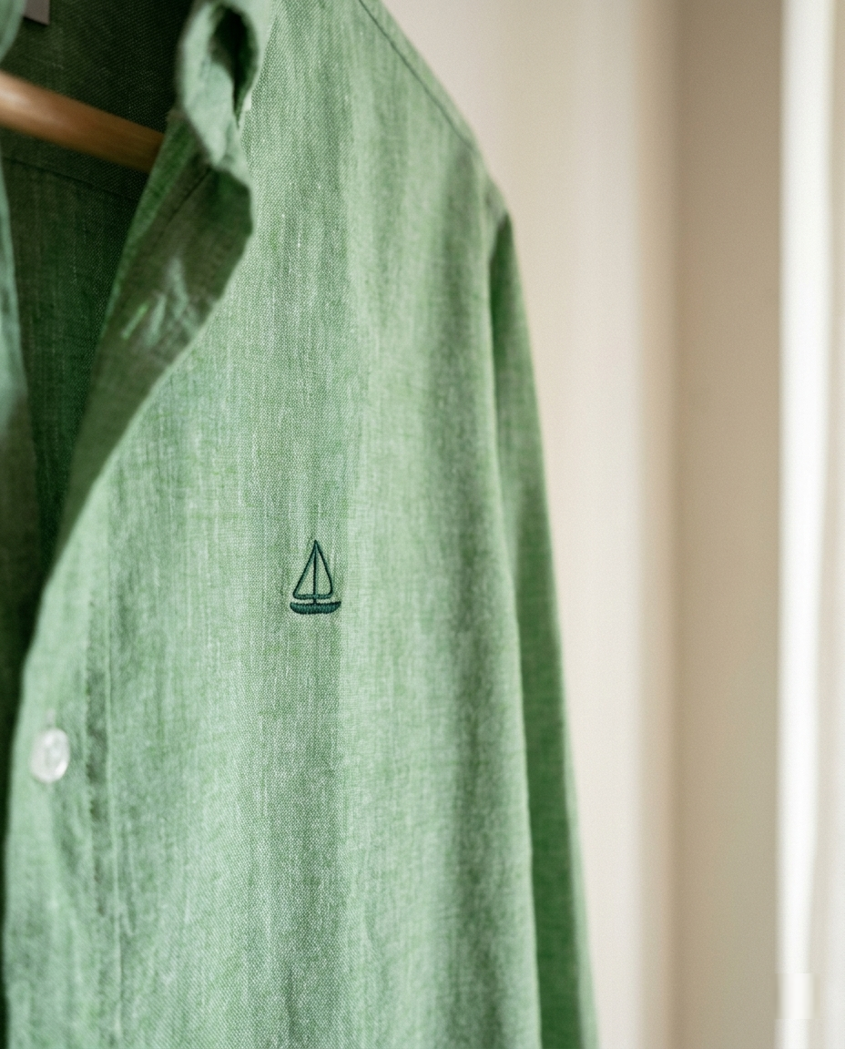 Camisa Verde Lino-Algodón