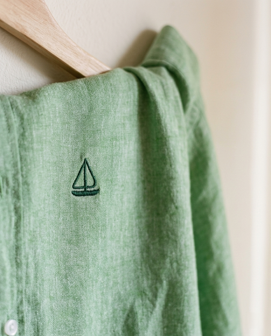 Camisa Verde Lino-Algodón
