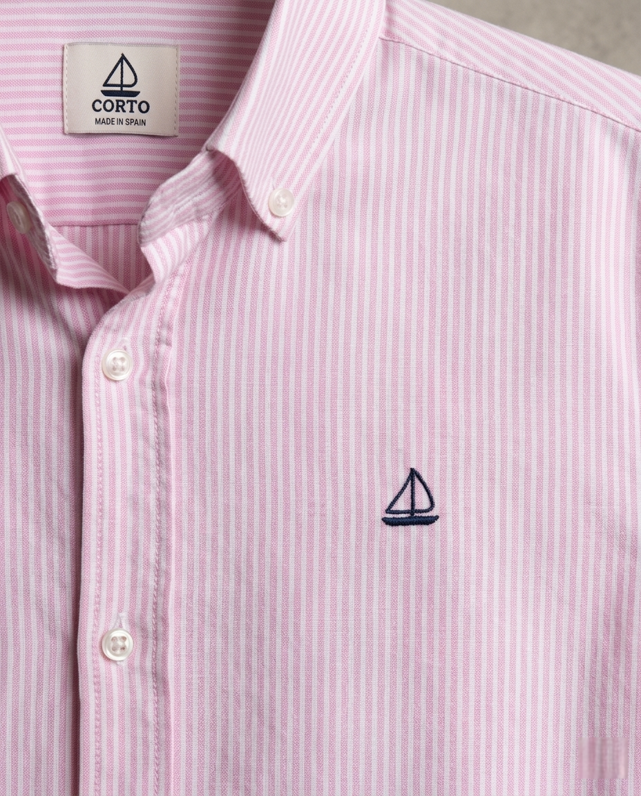 Camisa de Rayas Rosa