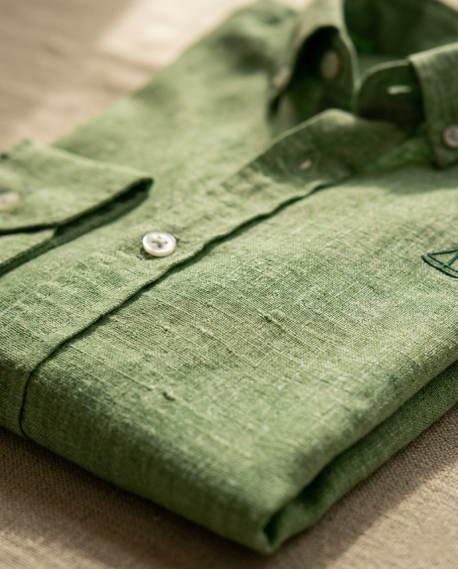 Camisa Verde Lino-Algodón