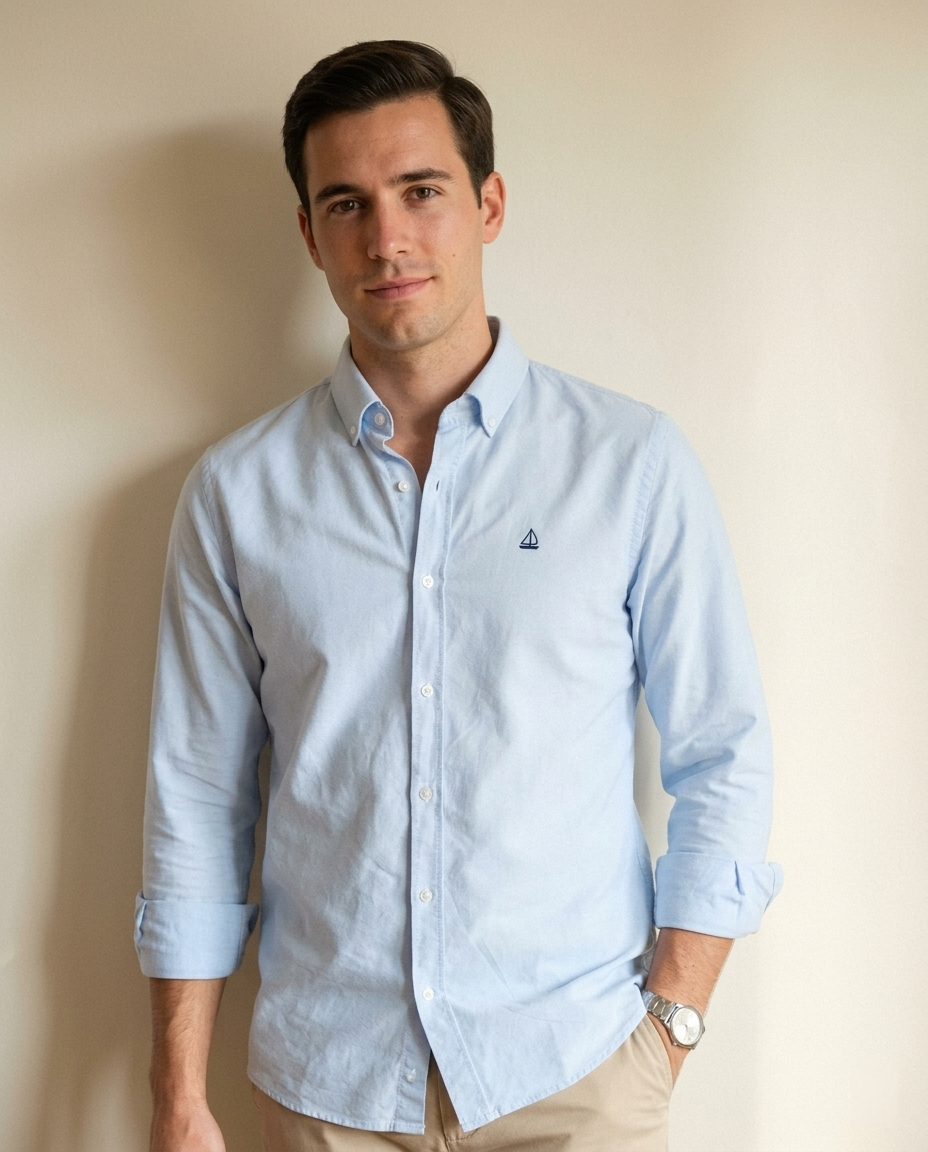Camisa Oxford Azul