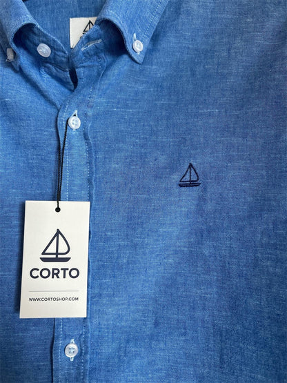 Camisa Azul Lino-Algodón