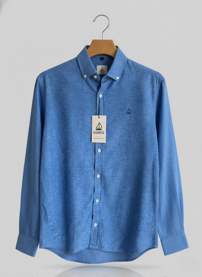 Camisa Azul Lino-Algodón