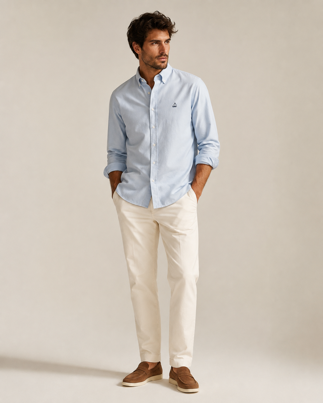 Camisa Oxford Azul