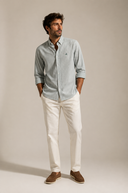 Camisa de Rayas Verde