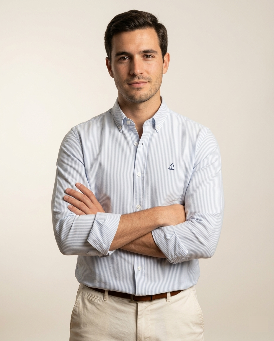 Camisa de Rayas Azul