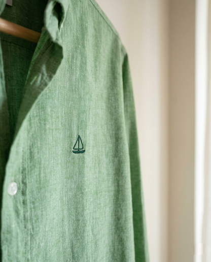 Camisa Verde Lino-Algodón