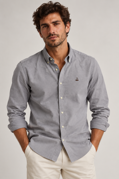 Camisa Oxford Gris