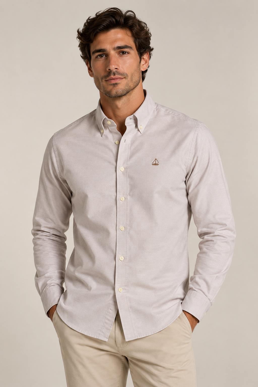 Camisa Oxford Marrón