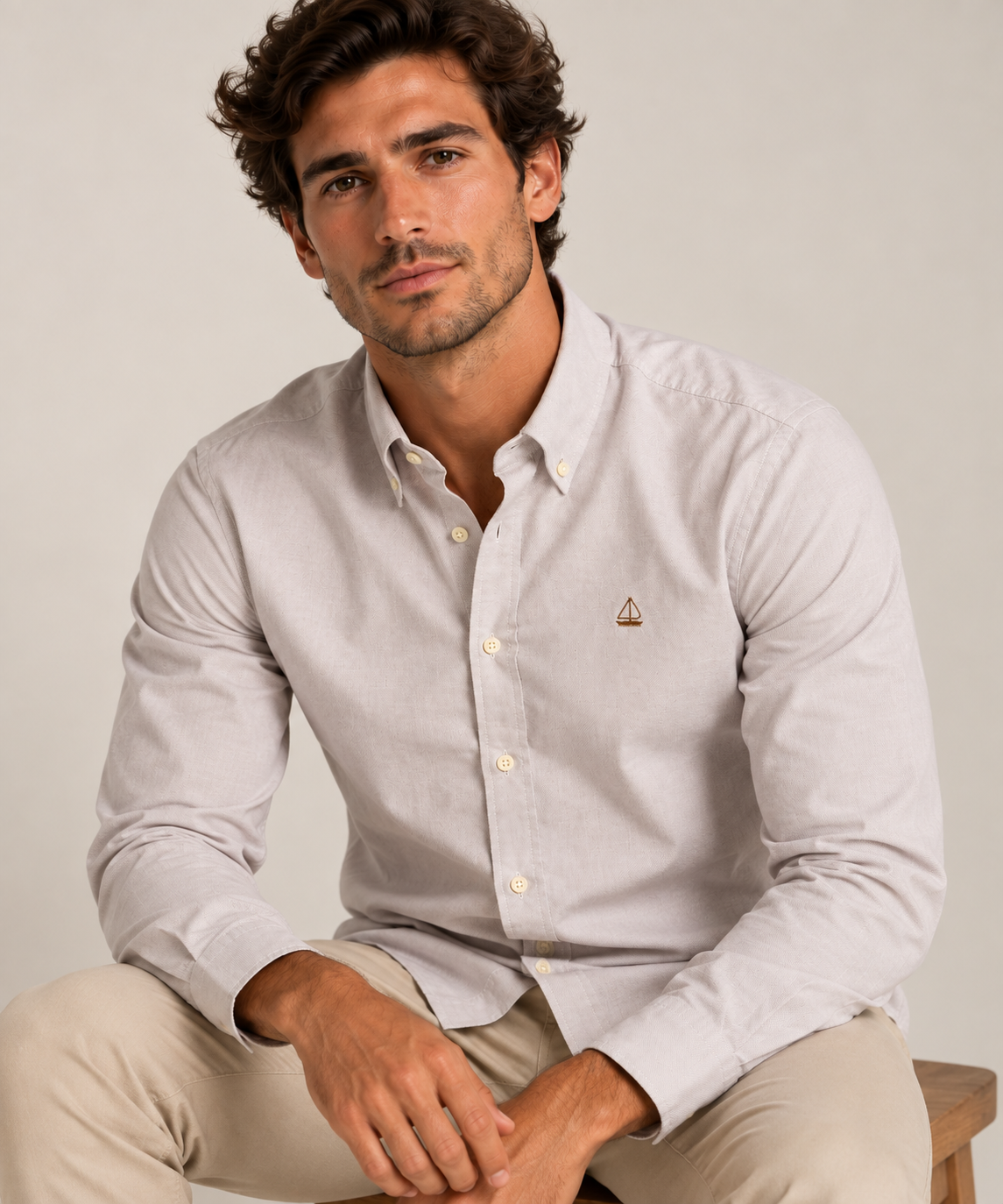 Camisa Oxford Marrón