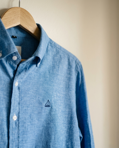 Camisa Azul Lino-Algodón