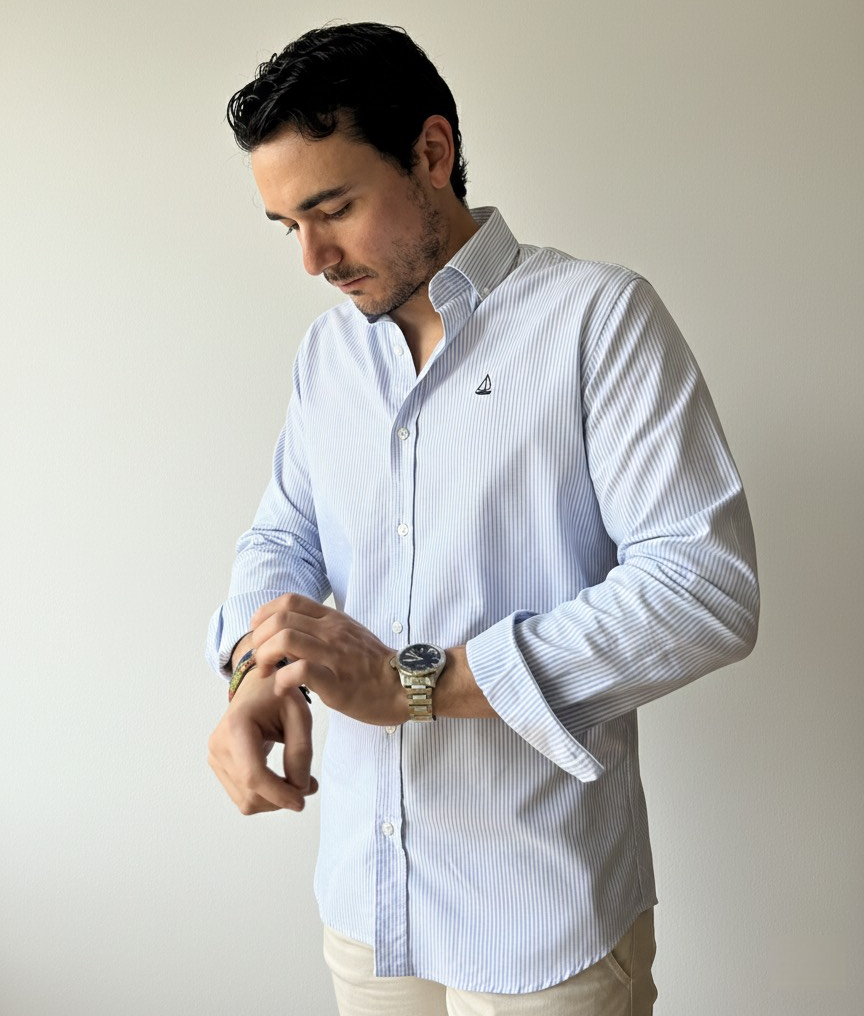 Camisa de Rayas Azul