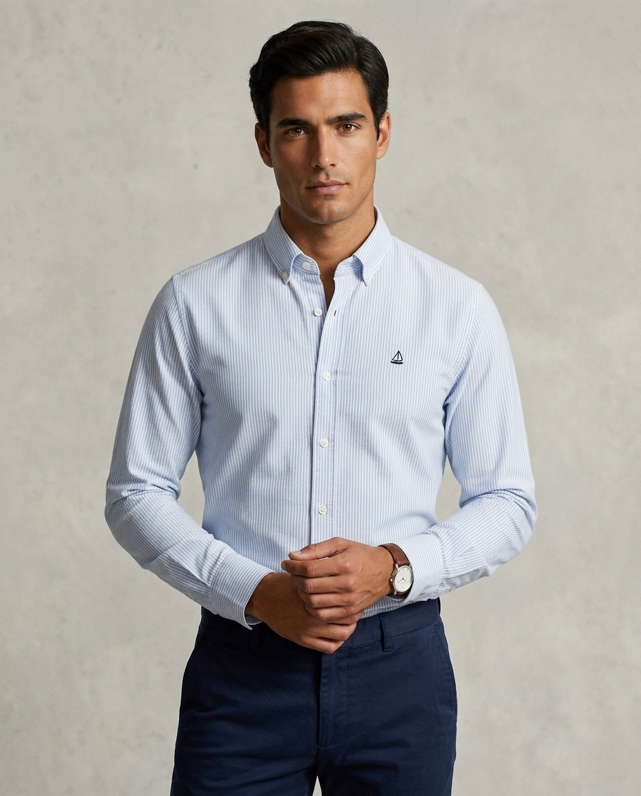 Camisa de Rayas Azul