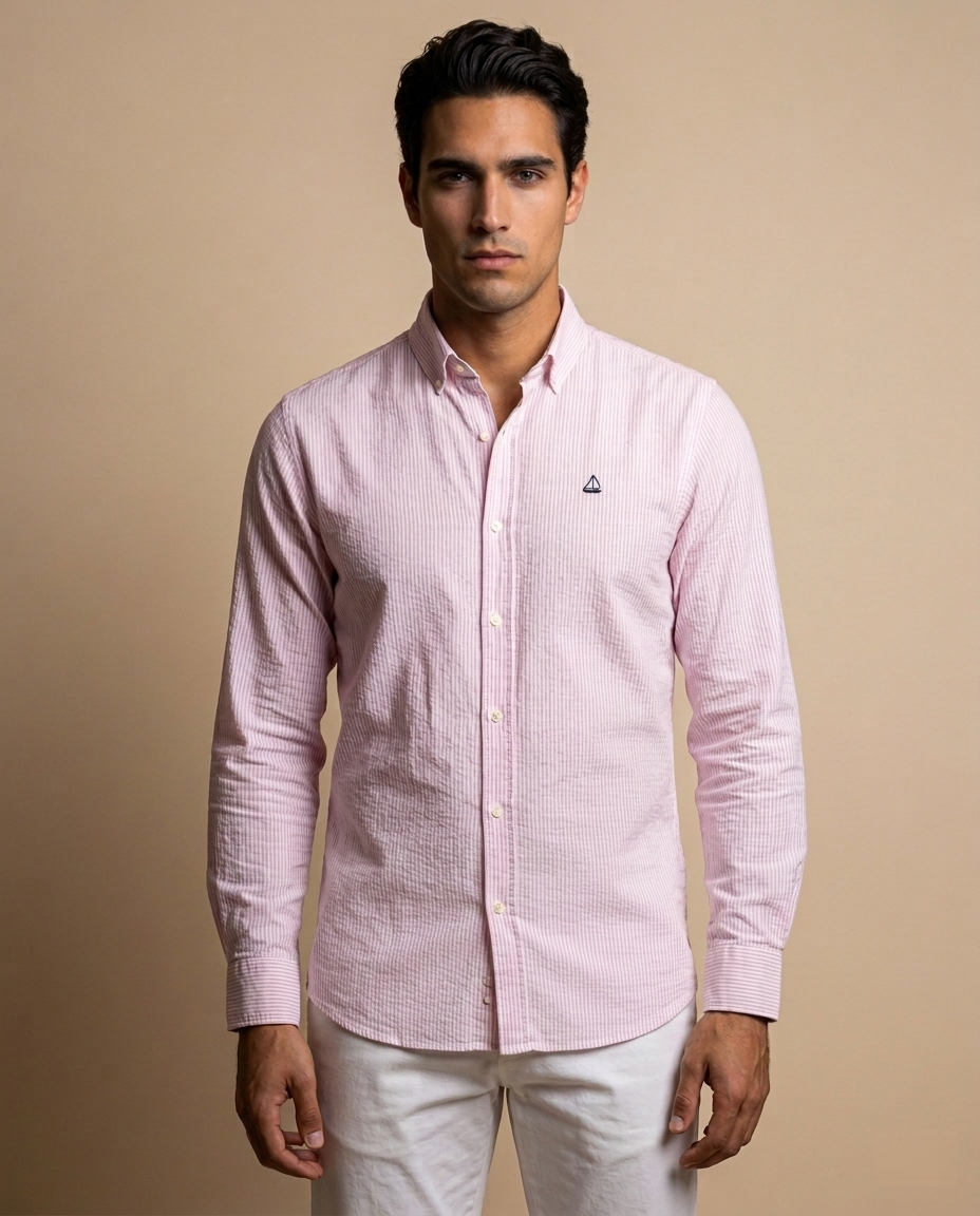 Camisa de Rayas Rosa