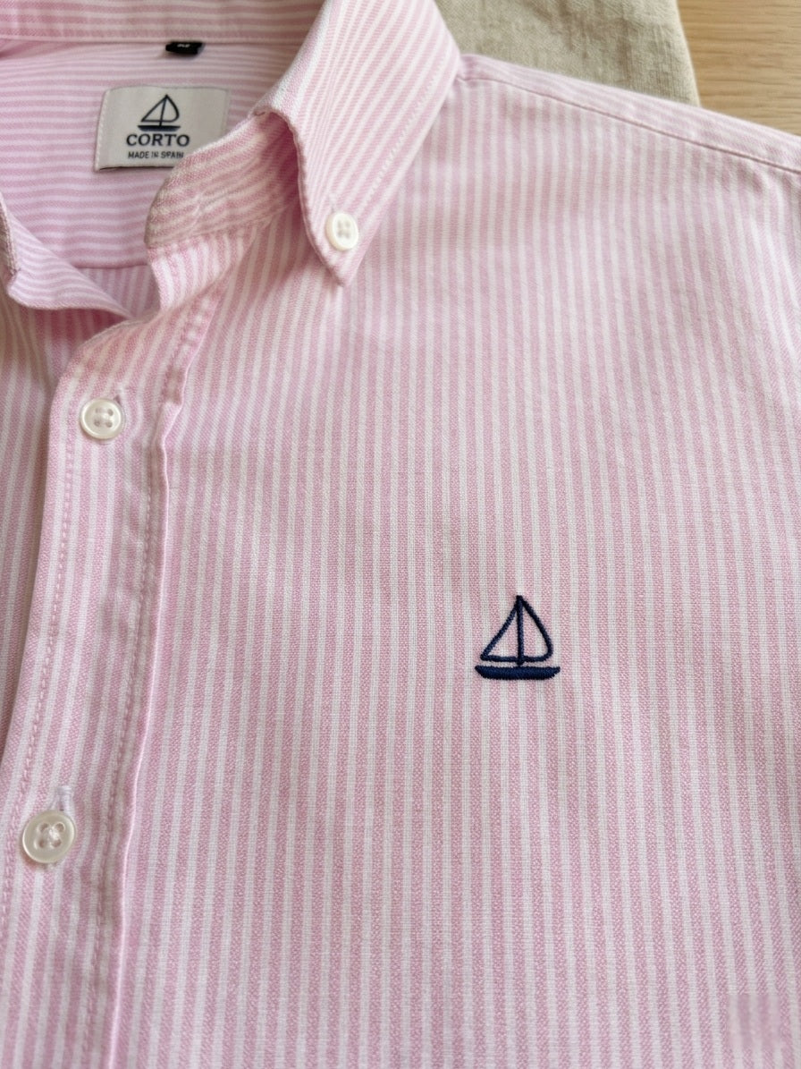 Camisa de Rayas Rosa