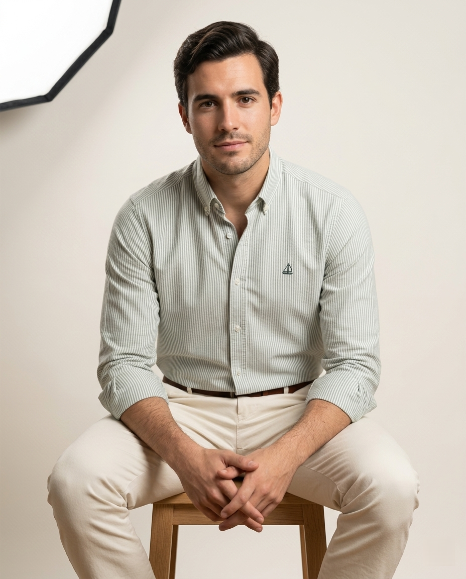 Camisa de Rayas Verde